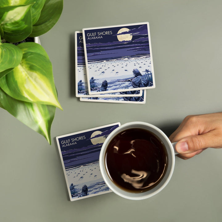 Gulf Shores, Alabama, Sea Turtles, Coasters Coasters Lantern Press