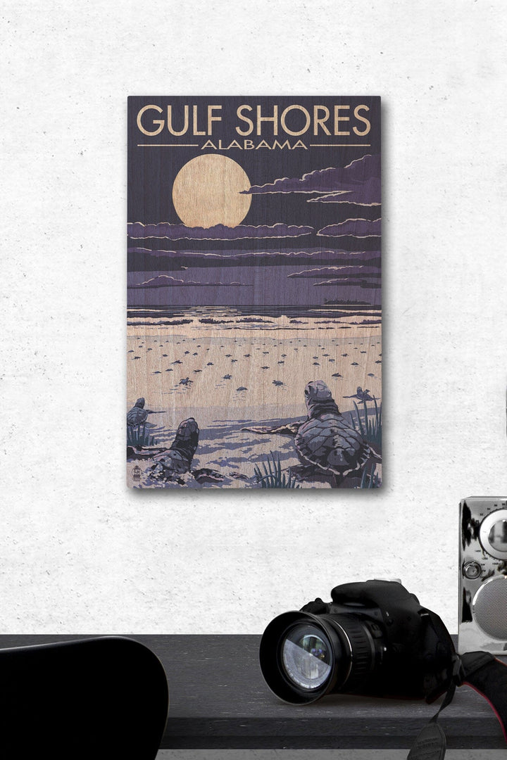 Gulf Shores, Alabama, Sea Turtles, Lantern Press Artwork, Wood Signs and Postcards - Lantern Press