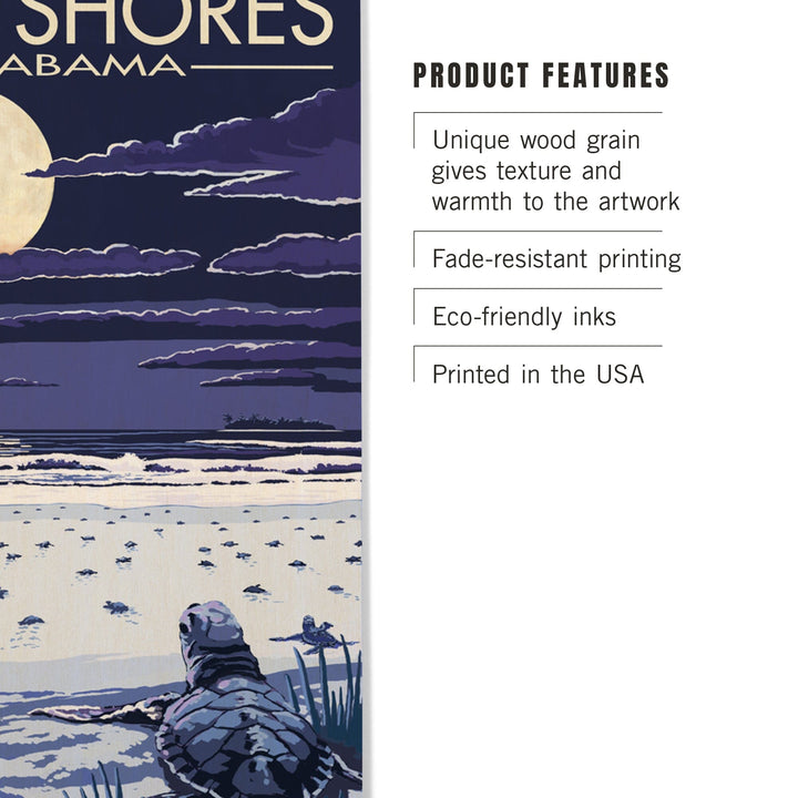 Gulf Shores, Alabama, Sea Turtles, Lantern Press Artwork, Wood Signs and Postcards - Lantern Press