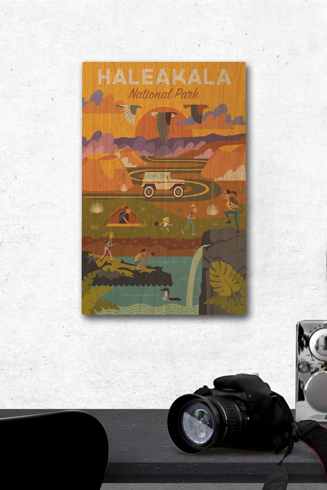Haleakala National Park, Hawaii, Geometric National Park Series, Lantern Press Artwork, Wood Signs and Postcards - Lantern Press