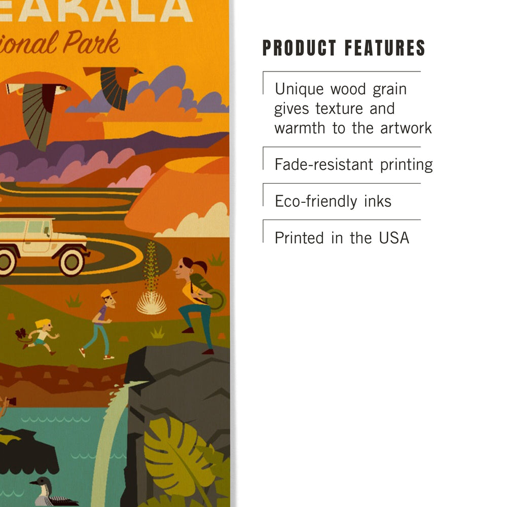 Haleakala National Park, Hawaii, Geometric National Park Series, Lantern Press Artwork, Wood Signs and Postcards - Lantern Press