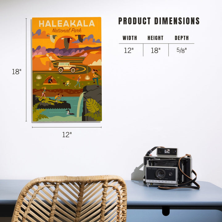Haleakala National Park, Hawaii, Geometric National Park Series, Lantern Press Artwork, Wood Signs and Postcards - Lantern Press