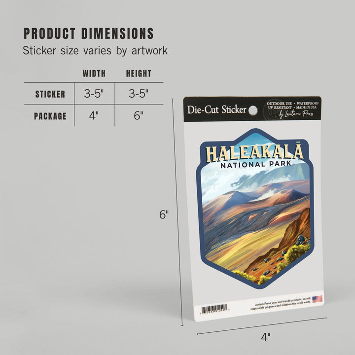 Haleakalā National Park, Hawaii, Oil Painting, Contour, Vinyl Sticker Sticker Lantern Press