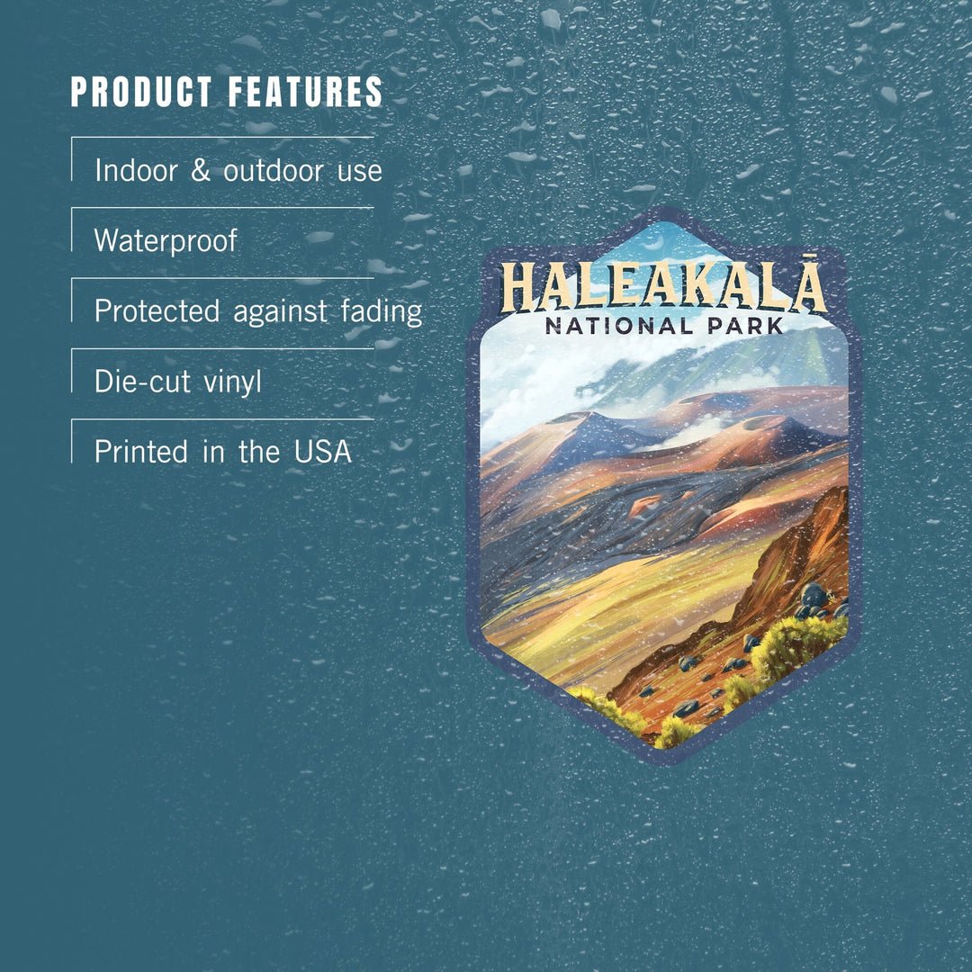 Haleakalā National Park, Hawaii, Oil Painting, Contour, Vinyl Sticker Sticker Lantern Press