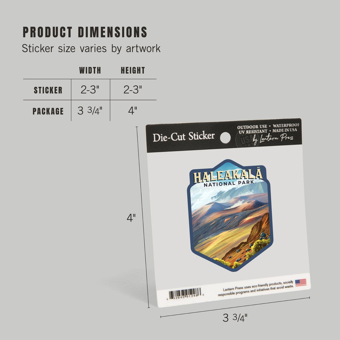 Haleakalā National Park, Hawaii, Oil Painting, Contour, Vinyl Sticker Sticker Lantern Press