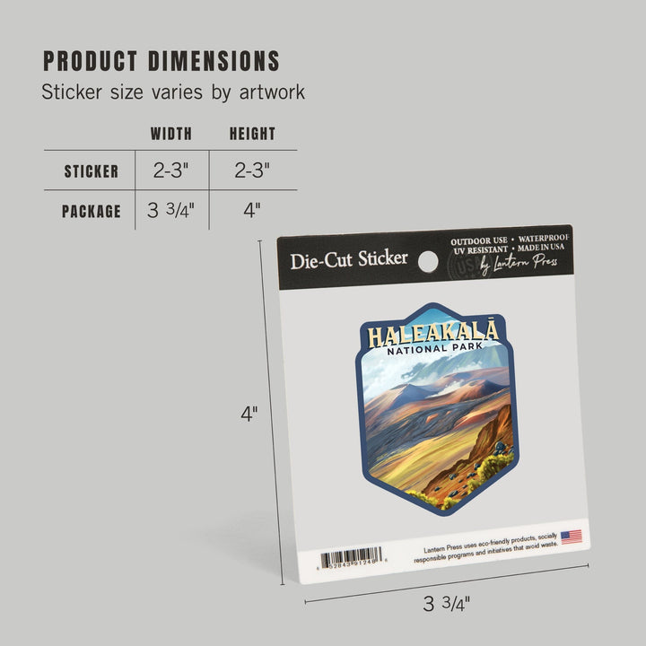 Haleakalā National Park, Hawaii, Oil Painting, Contour, Vinyl Sticker Sticker Lantern Press