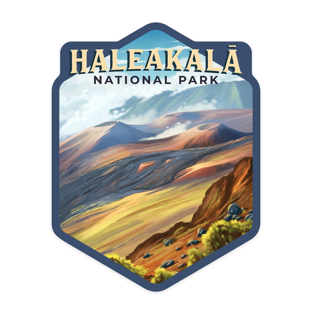 Haleakalā National Park, Hawaii, Oil Painting, Contour, Vinyl Sticker Sticker Lantern Press