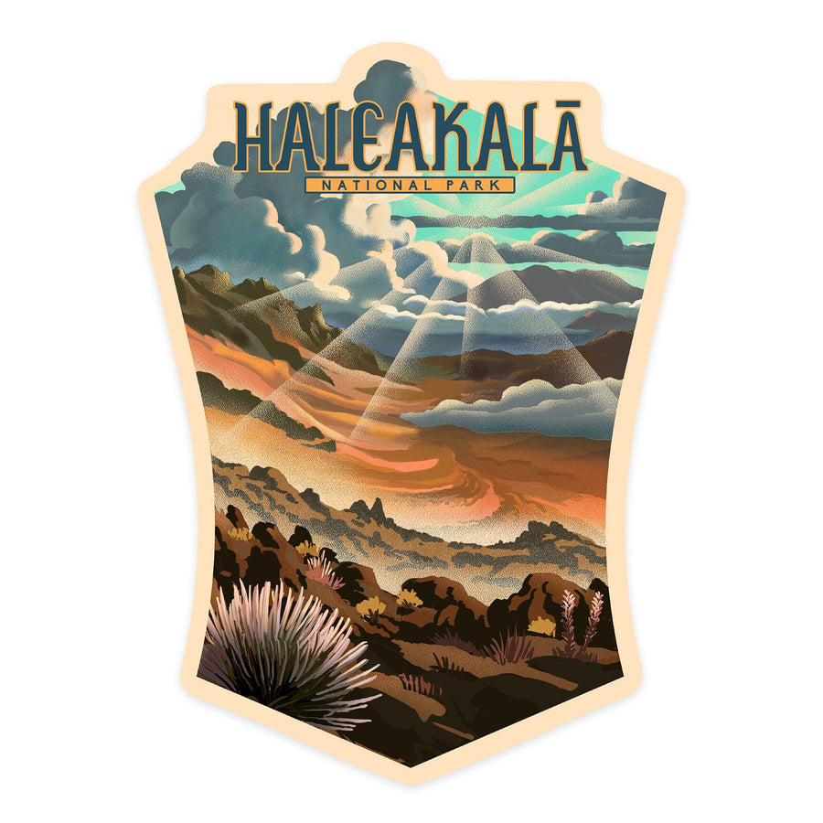 Haleakalā National Park, Lithograph National Park Series, Contour, Vinyl Sticker Sticker Lantern Press