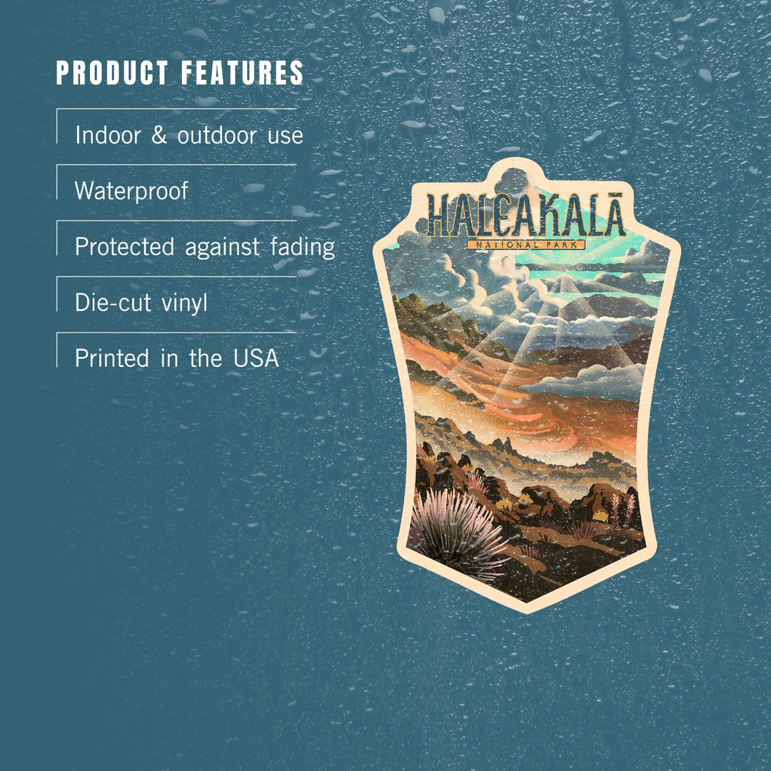Haleakalā National Park, Lithograph National Park Series, Contour, Vinyl Sticker Sticker Lantern Press