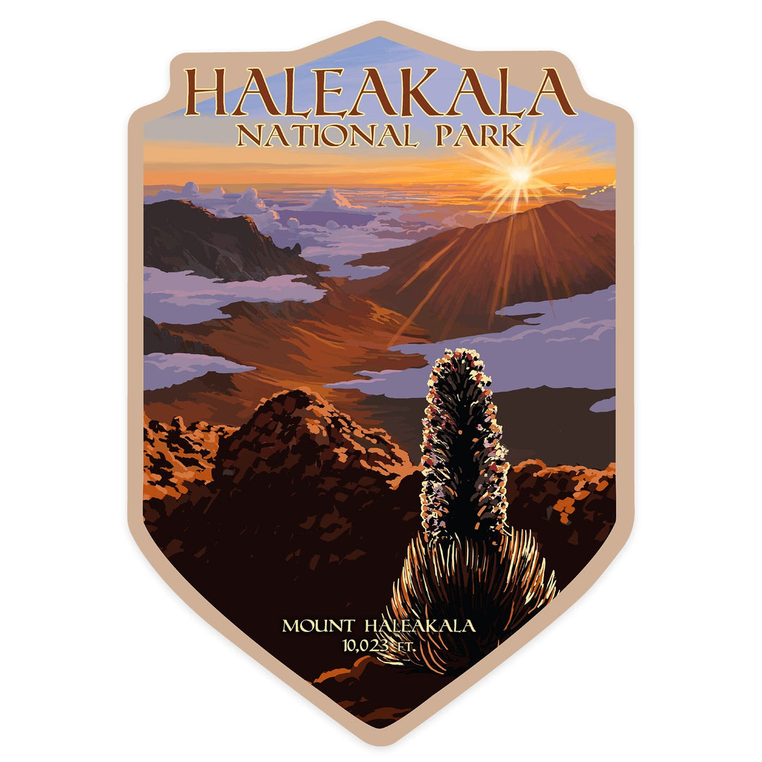 Haleakalā National Park, Sunrise, Contour, Vinyl Sticker Sticker Lantern Press