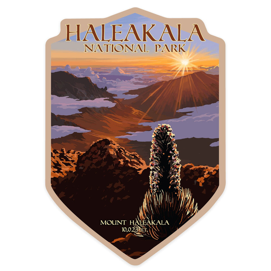 Haleakalā National Park, Sunrise, Contour, Vinyl Sticker Sticker Lantern Press