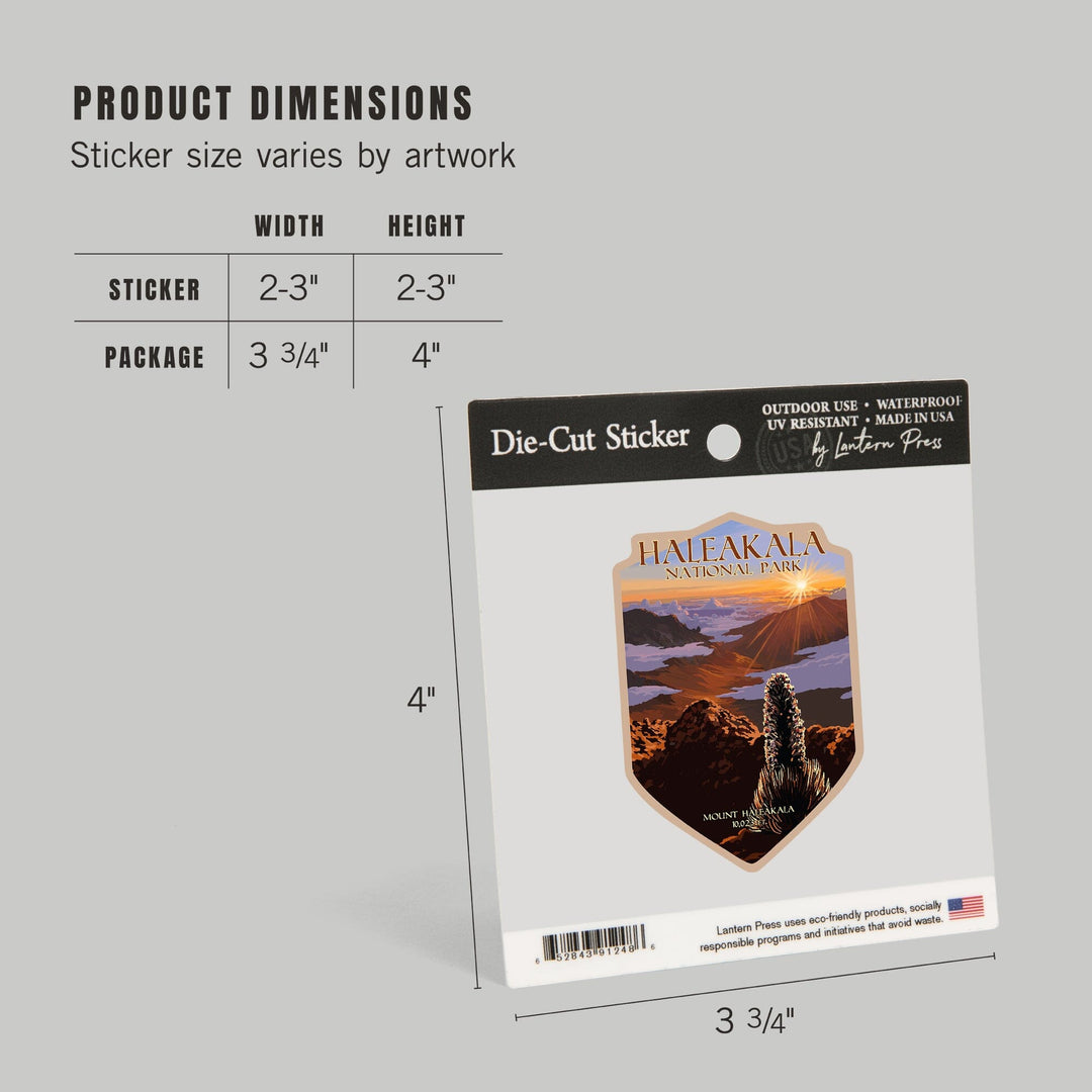 Haleakalā National Park, Sunrise, Contour, Vinyl Sticker Sticker Lantern Press