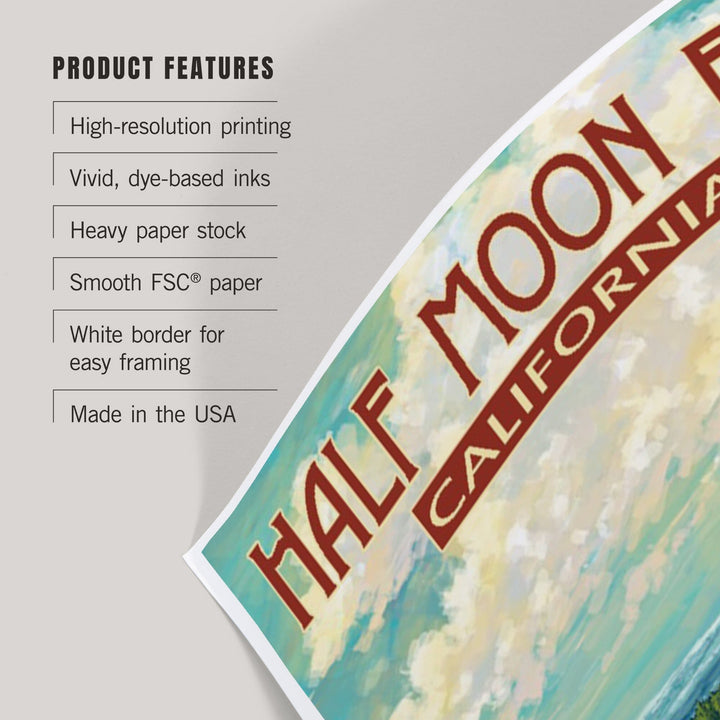 Half Moon Bay, California, Camper Van, Art & Giclee Prints - Lantern Press