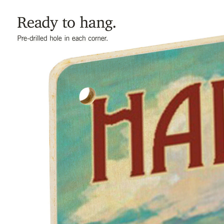 Half Moon Bay, California, Camper Van, Lantern Press Artwork, Wood Signs and Postcards - Lantern Press