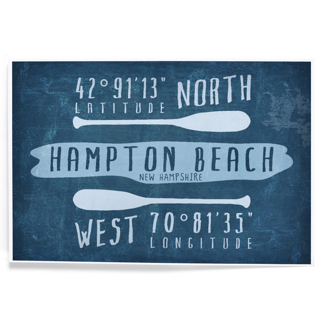 Hampton Beach, New Hampshire, Beach Essentials, Latitude and Longitude, Art & Giclee Prints - Lantern Press
