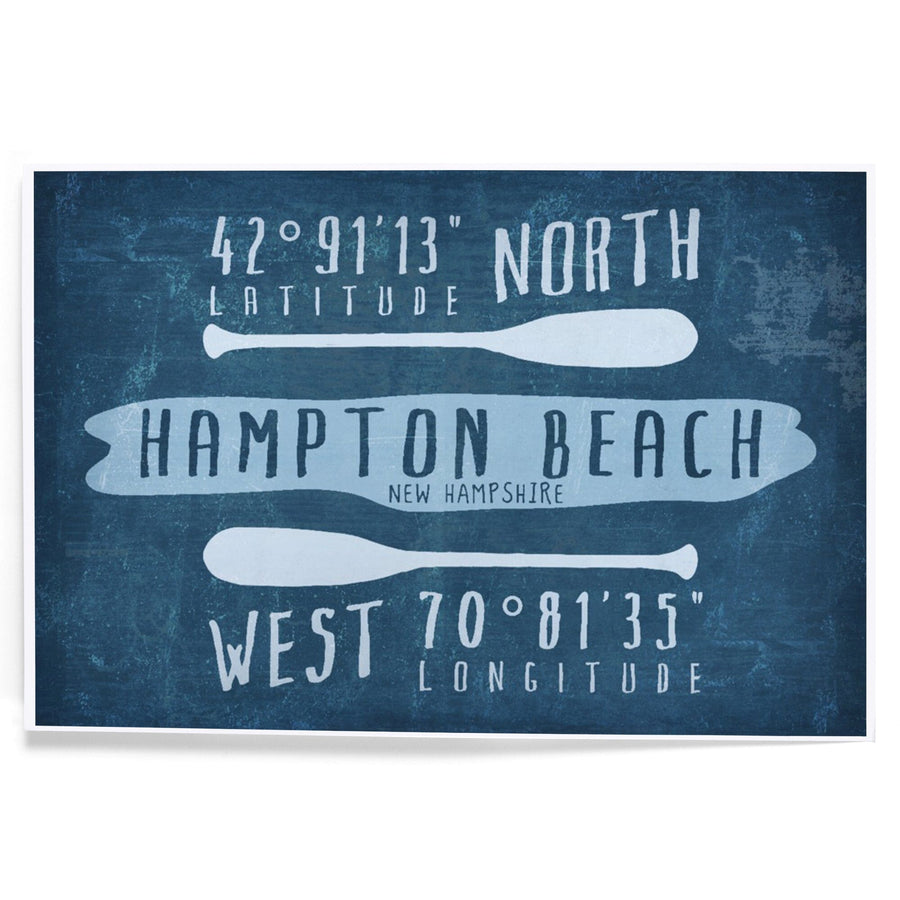 Hampton Beach, New Hampshire, Beach Essentials, Latitude and Longitude, Art & Giclee Prints - Lantern Press