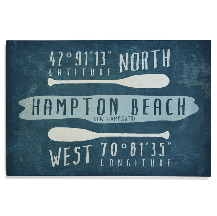 Hampton Beach, New Hampshire, Beach Essentials, Latitude & Longitude, Lantern Press Artwork, Wood Signs and Postcards - Lantern Press