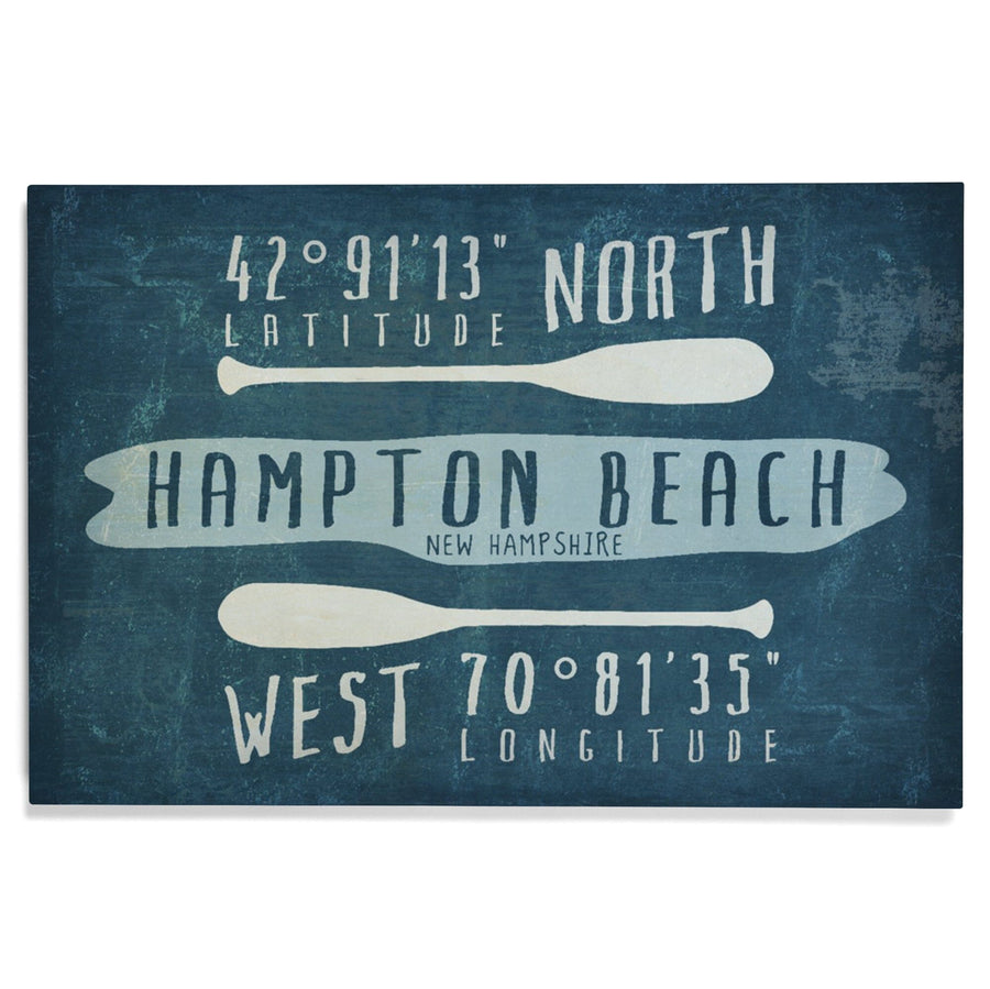 Hampton Beach, New Hampshire, Beach Essentials, Latitude & Longitude, Lantern Press Artwork, Wood Signs and Postcards - Lantern Press