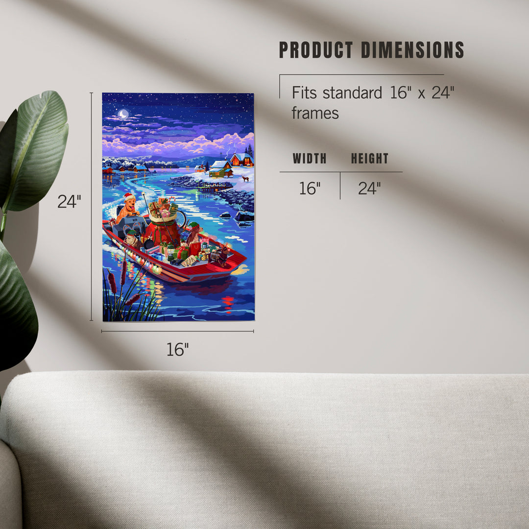 Happy Howlidays, Painterly, Santa Dog and Helpers, Art & Giclee Prints Art Lantern Press