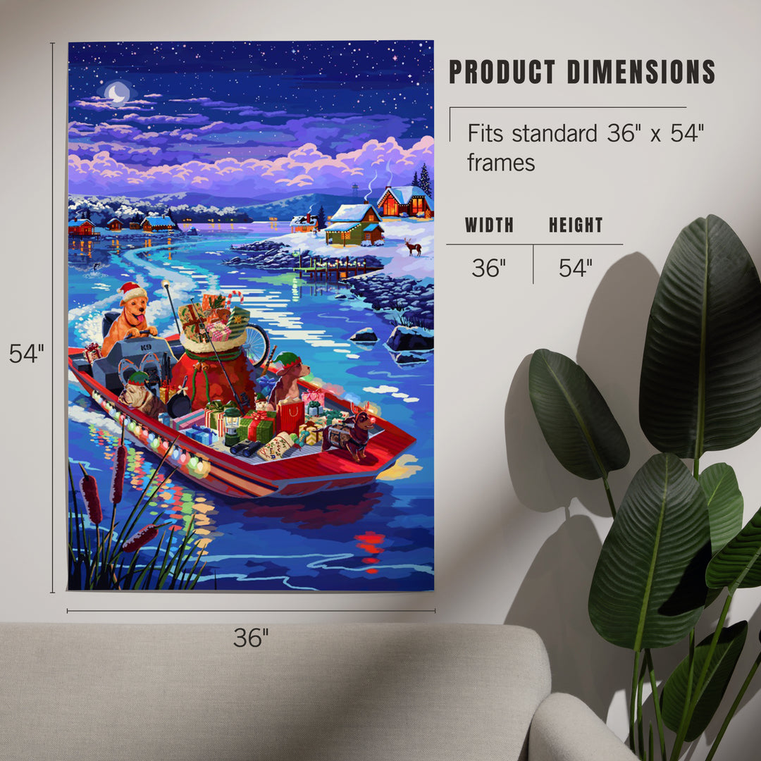 Happy Howlidays, Painterly, Santa Dog and Helpers, Art & Giclee Prints Art Lantern Press