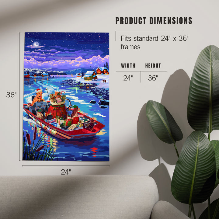 Happy Howlidays, Painterly, Santa Dog and Helpers, Art & Giclee Prints Art Lantern Press