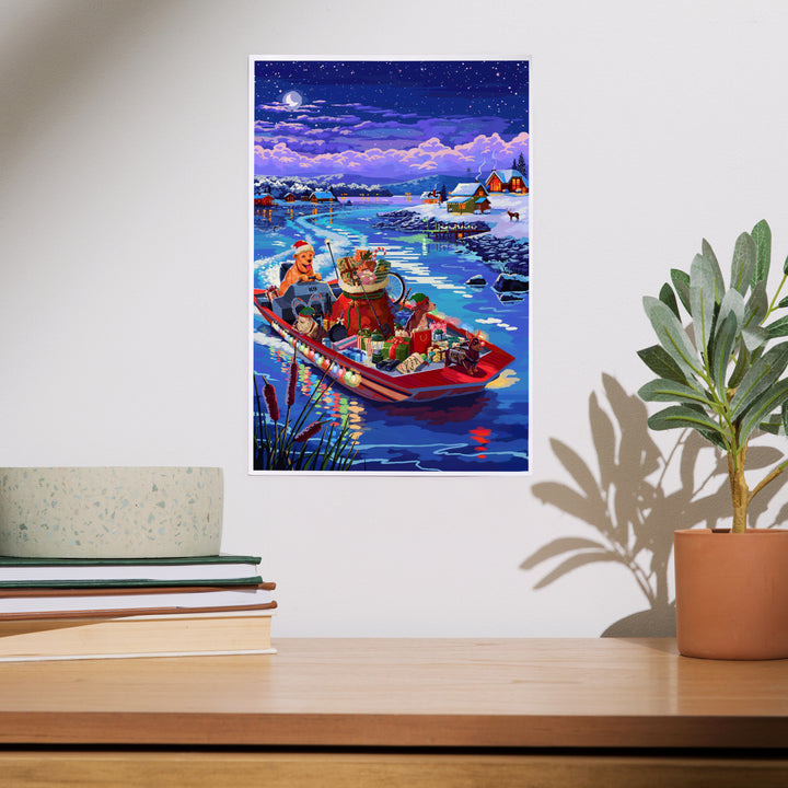 Happy Howlidays, Painterly, Santa Dog and Helpers, Art & Giclee Prints Art Lantern Press