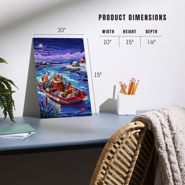 Happy Howlidays, Painterly, Santa Dog and Helpers, Wood Signs and Postcards Wood Lantern Press