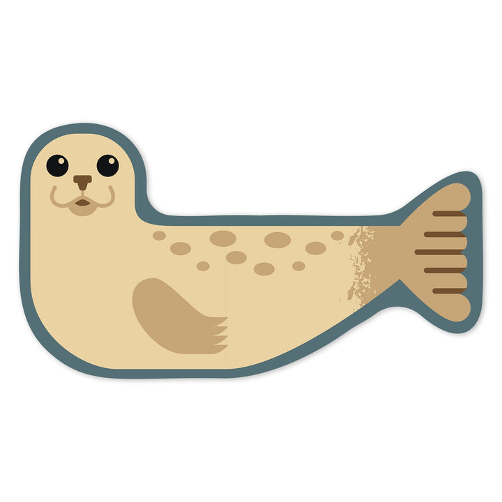 Harbor Seal, Geometric, Contour, Lantern Press Artwork, Vinyl Sticker - Lantern Press
