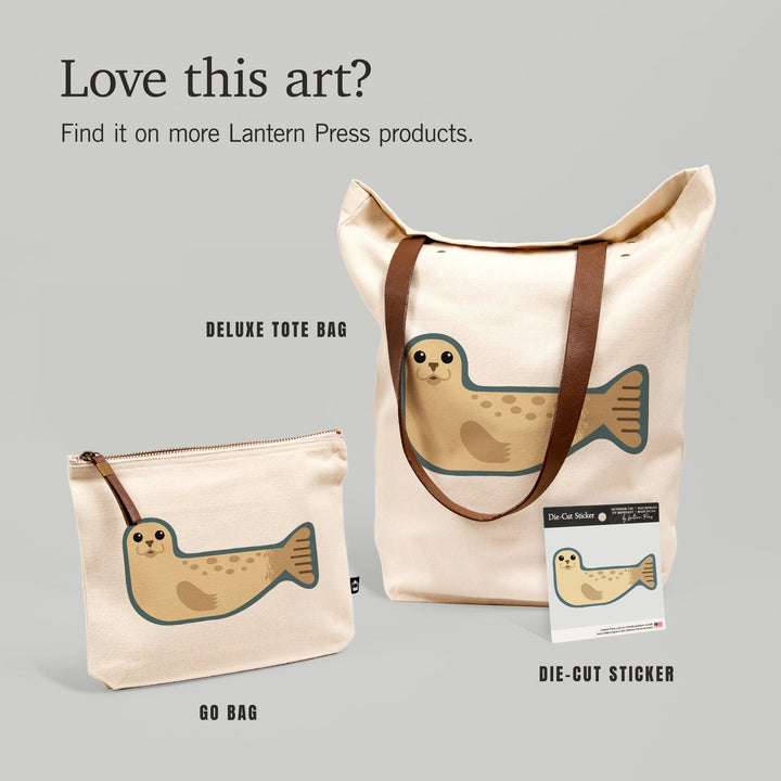 Harbor Seal, Geometric, Contour, Lantern Press Artwork, Vinyl Sticker - Lantern Press