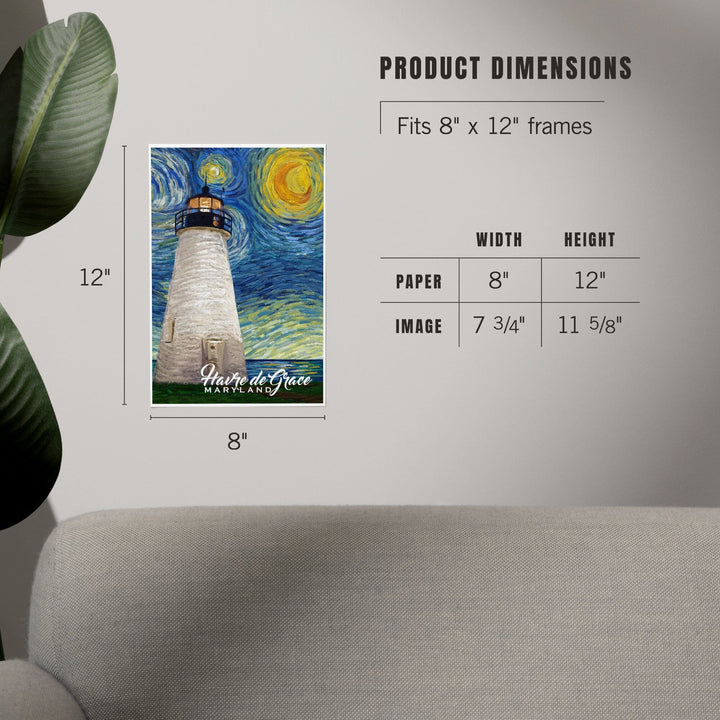 Havre De Grace, Maryland, Lighthouse, Starry Night, Art & Giclee Prints - Lantern Press
