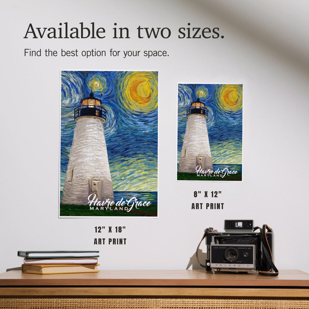 Havre De Grace, Maryland, Lighthouse, Starry Night, Art & Giclee Prints - Lantern Press