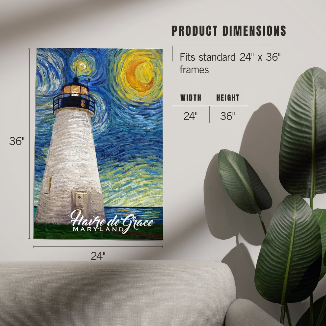Havre De Grace, Maryland, Lighthouse, Starry Night, Art & Giclee Prints - Lantern Press