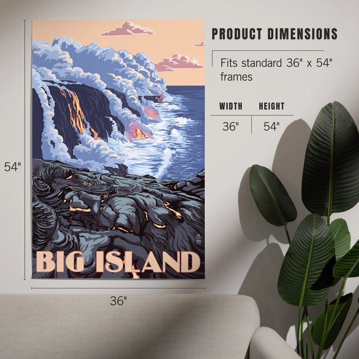 Hawaii, Big Island, Lava Flow Scene, Art & Giclee Prints - Lantern Press