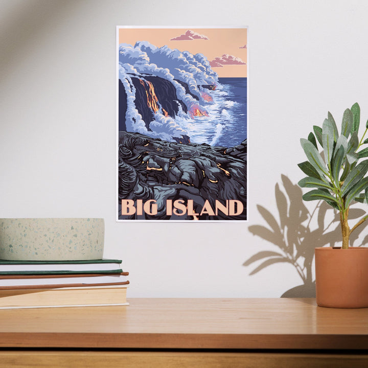 Hawaii, Big Island, Lava Flow Scene, Art & Giclee Prints - Lantern Press