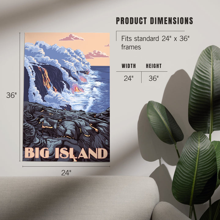 Hawaii, Big Island, Lava Flow Scene, Art & Giclee Prints - Lantern Press
