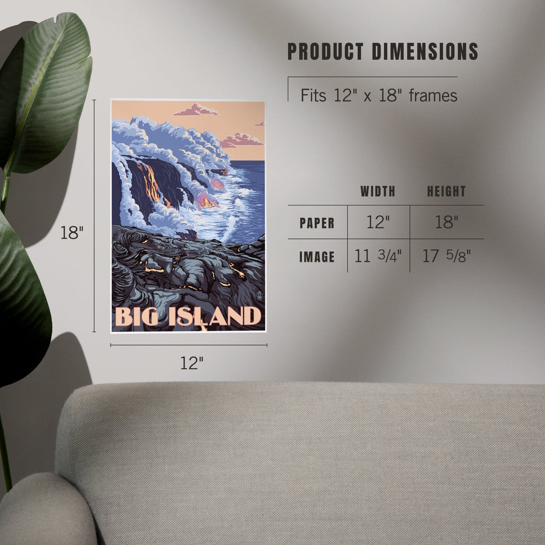 Hawaii, Big Island, Lava Flow Scene, Art & Giclee Prints - Lantern Press