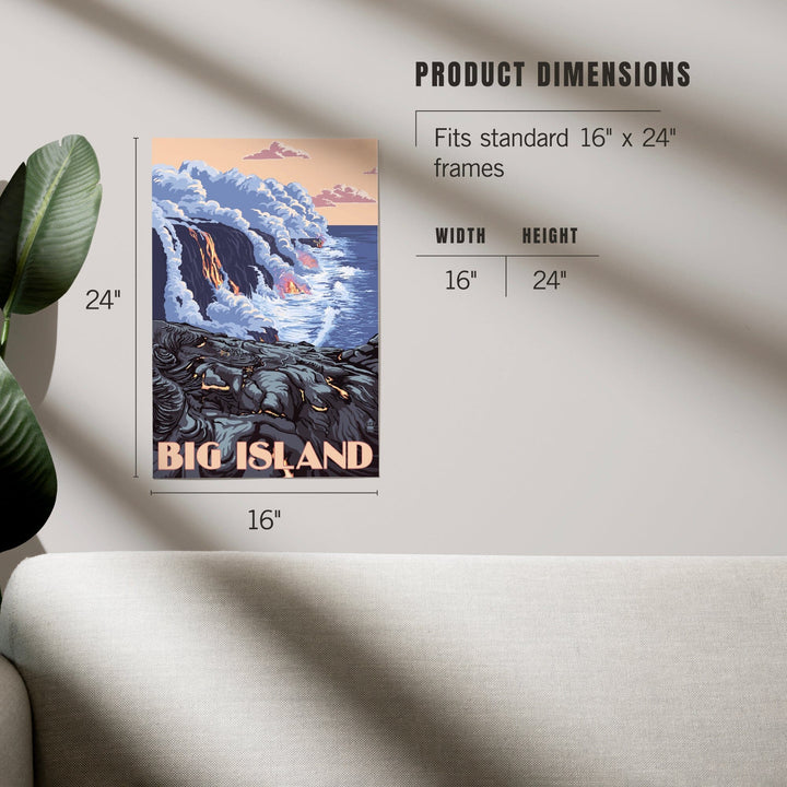 Hawaii, Big Island, Lava Flow Scene, Art & Giclee Prints - Lantern Press