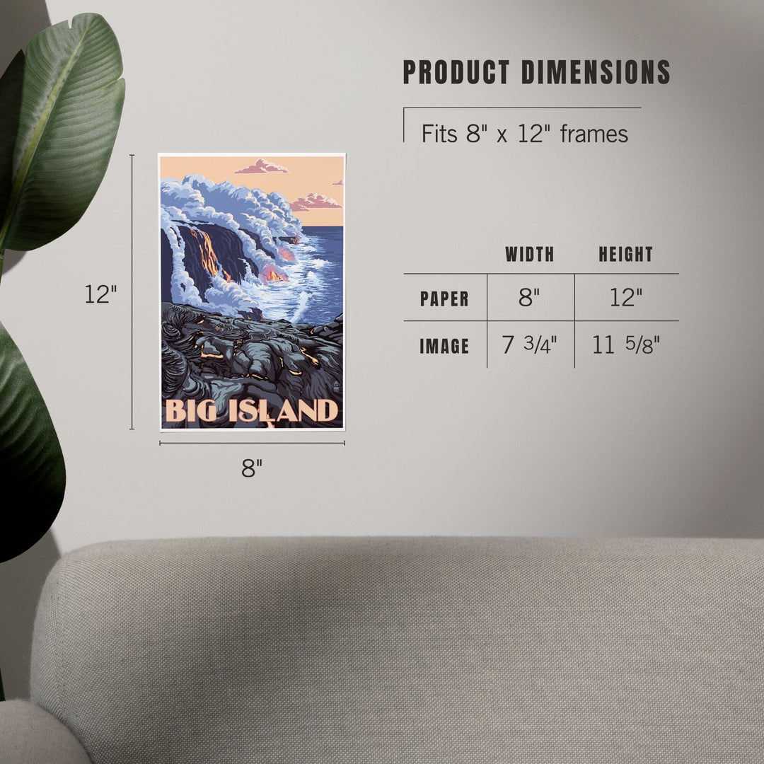 Hawaii, Big Island, Lava Flow Scene, Art & Giclee Prints - Lantern Press