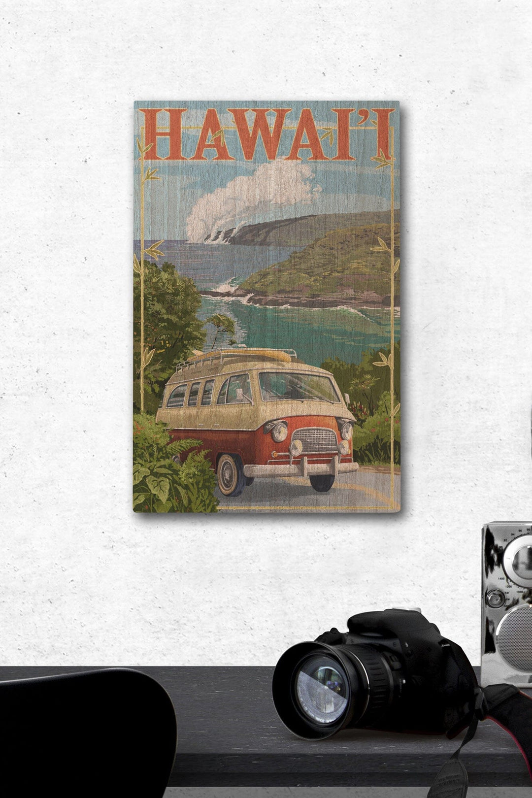 Hawaii, Camper Van, Lantern Press Artwork, Wood Signs and Postcards - Lantern Press
