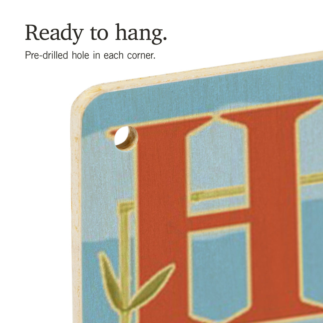 Hawaii, Camper Van, Lantern Press Artwork, Wood Signs and Postcards - Lantern Press