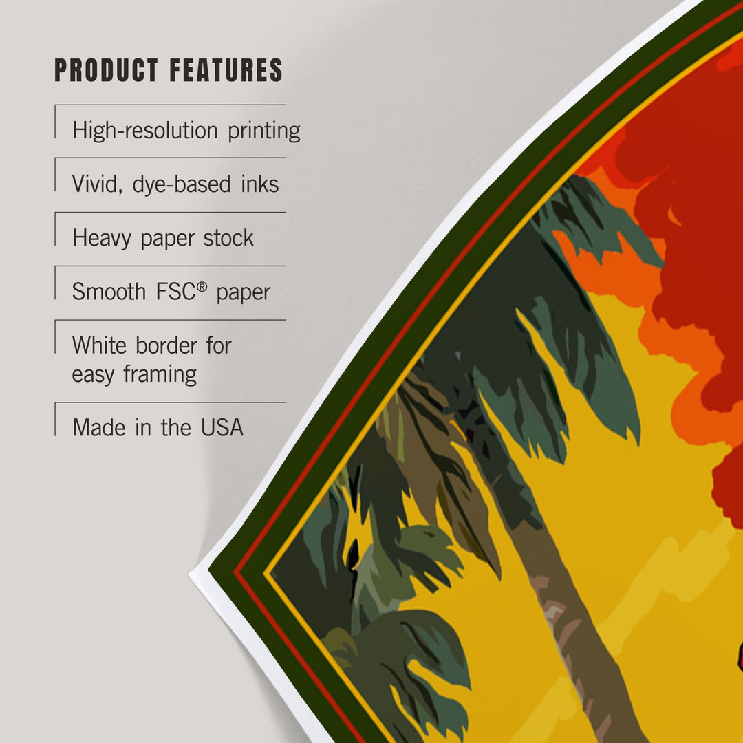 Hawaii, Hula Girl and Ukulele, Art & Giclee Prints - Lantern Press