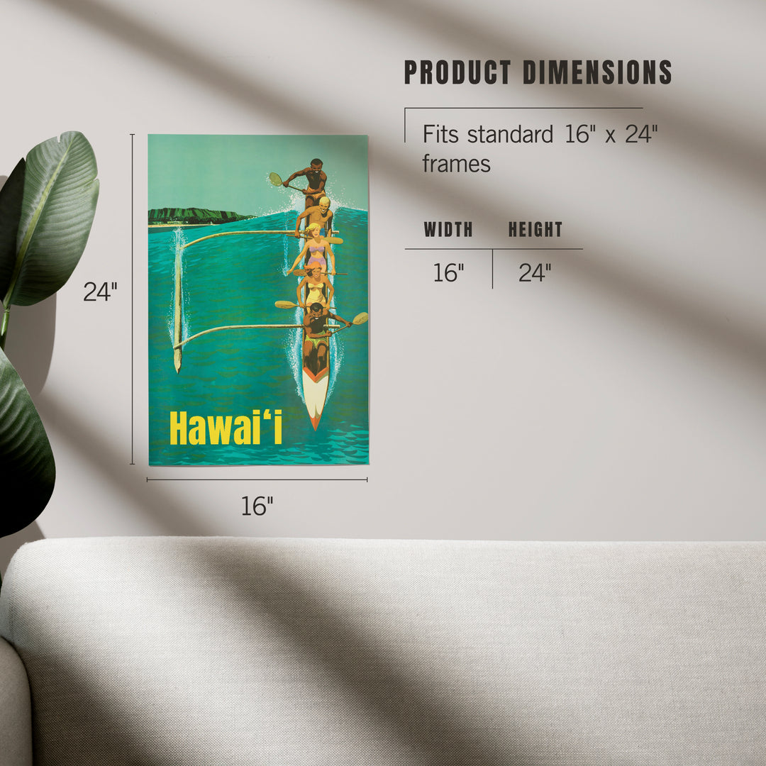 Hawaii, Outrigger Wave, Art & Giclee Prints Art Lantern Press