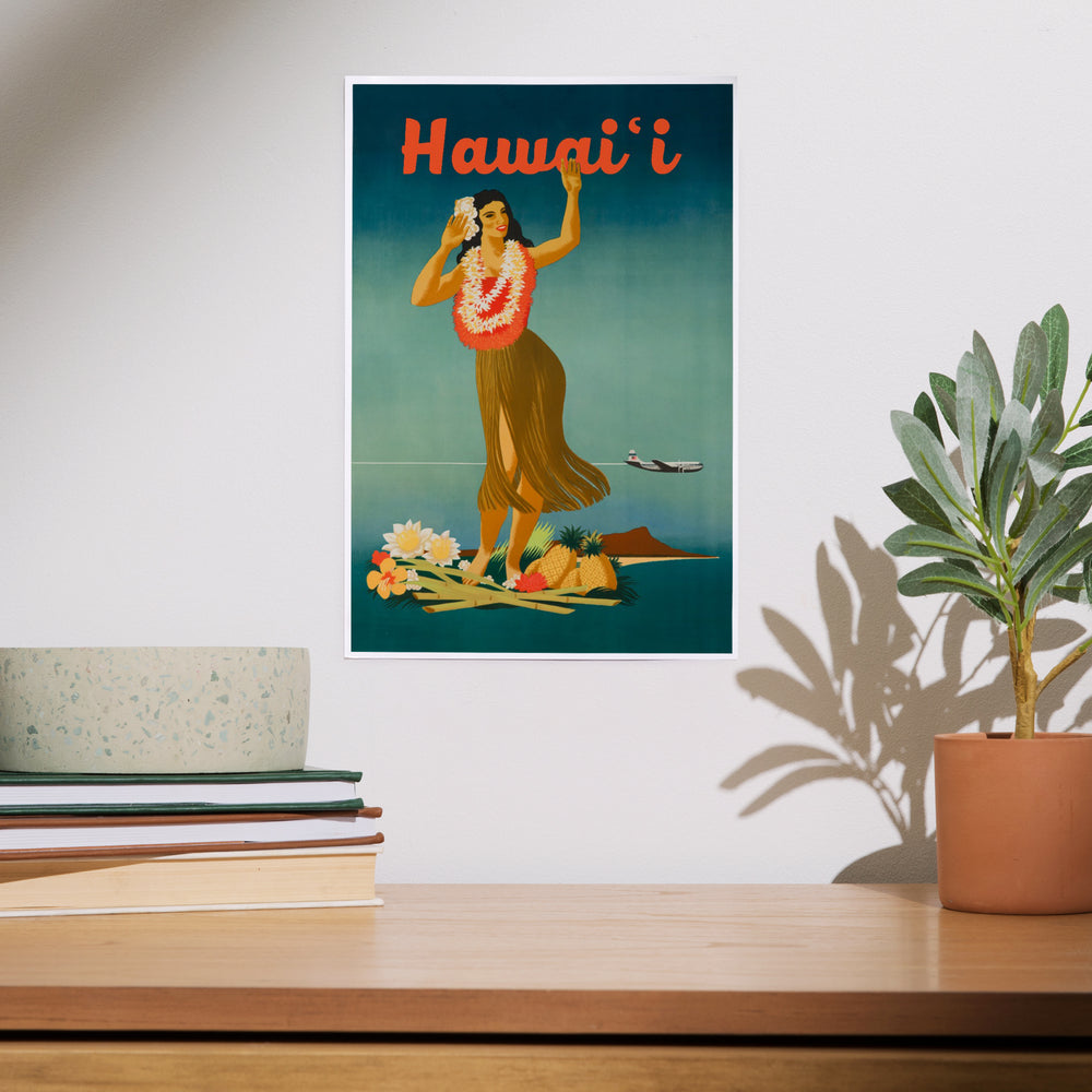 Hawaii, Vintage Hula, Art & Giclee Prints Art Lantern Press