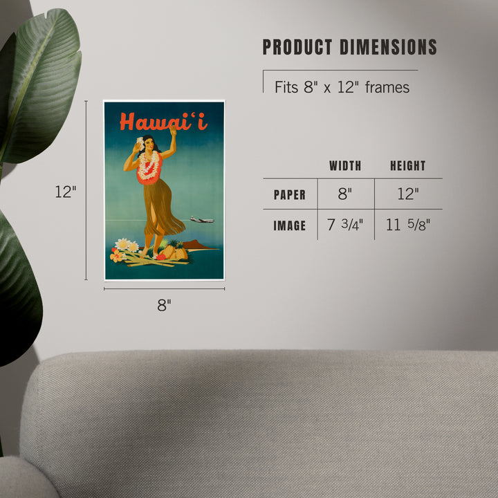 Hawaii, Vintage Hula, Art & Giclee Prints Art Lantern Press