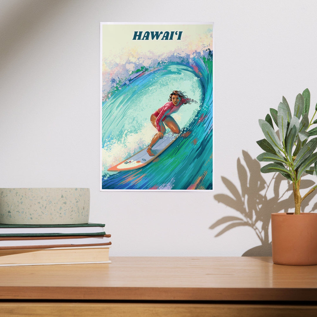 Hawaii, Vitamin Sea, Coastal Series, Surfer Girl, Art & Giclee Prints Art Lantern Press