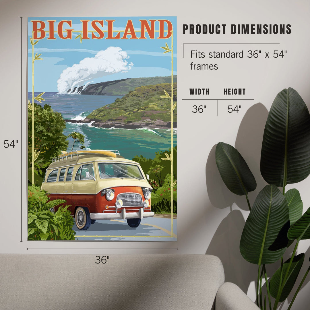 Hawaii Volcanoes National Park, Hawaii, Camper Van, Art & Giclee Prints Art Lantern Press