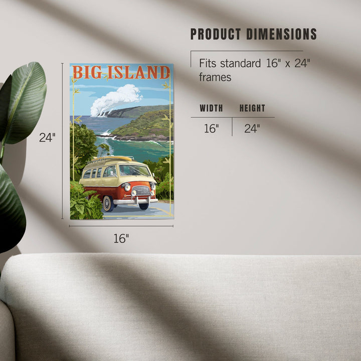 Hawaii Volcanoes National Park, Hawaii, Camper Van, Art & Giclee Prints Art Lantern Press