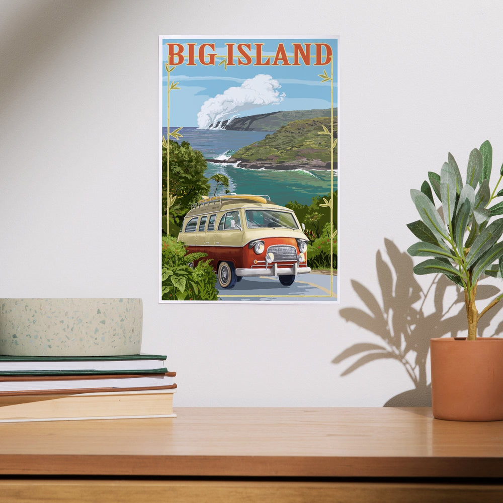 Hawaii Volcanoes National Park, Hawaii, Camper Van, Art & Giclee Prints Art Lantern Press