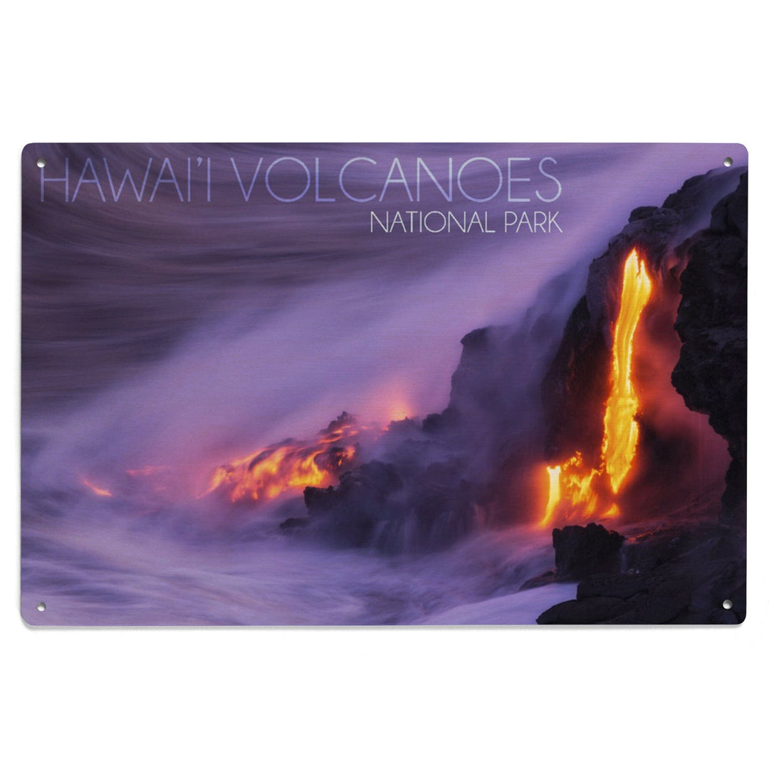 Hawaii Volcanoes National Park, Lava Flow, Lantern Press Photography, Wood Signs and Postcards - Lantern Press