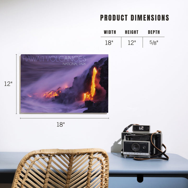 Hawaii Volcanoes National Park, Lava Flow, Lantern Press Photography, Wood Signs and Postcards - Lantern Press